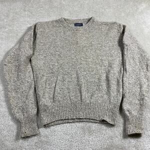 VTG Lands' End Sweater Mens M Wool Marled Solid Heather Gorpcore Preppy USA